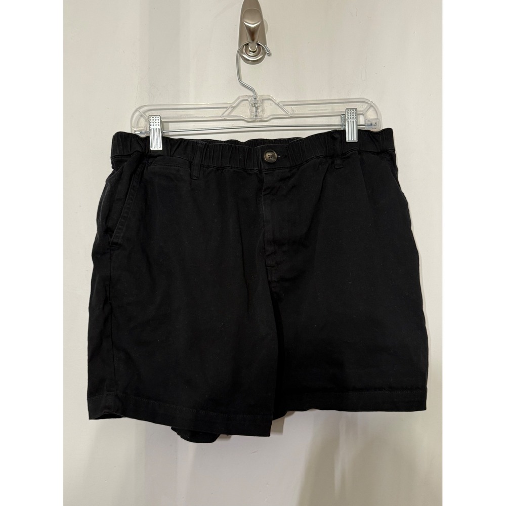 Cove USA Mens Black Elastic Waist Casual Chino Shorts Size 34 5 Inch Inseam
